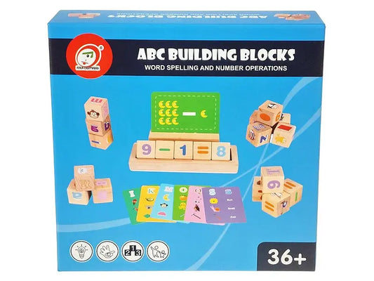 Zestaw klocków 3x3x3cm i kart edukacyjnych
