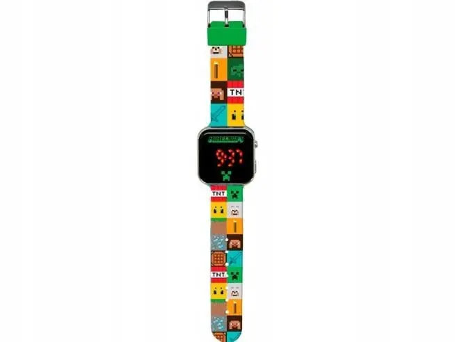 Minecraft zegarek cyfrowy LED
