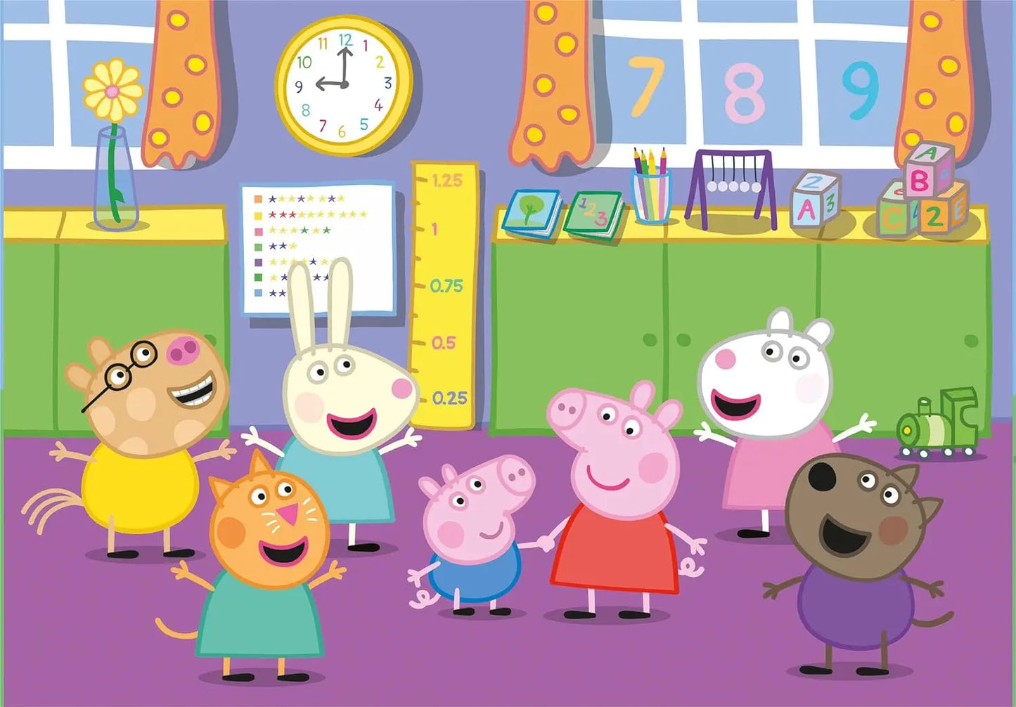 Puzzle 2x60 super kolor świnka peppa