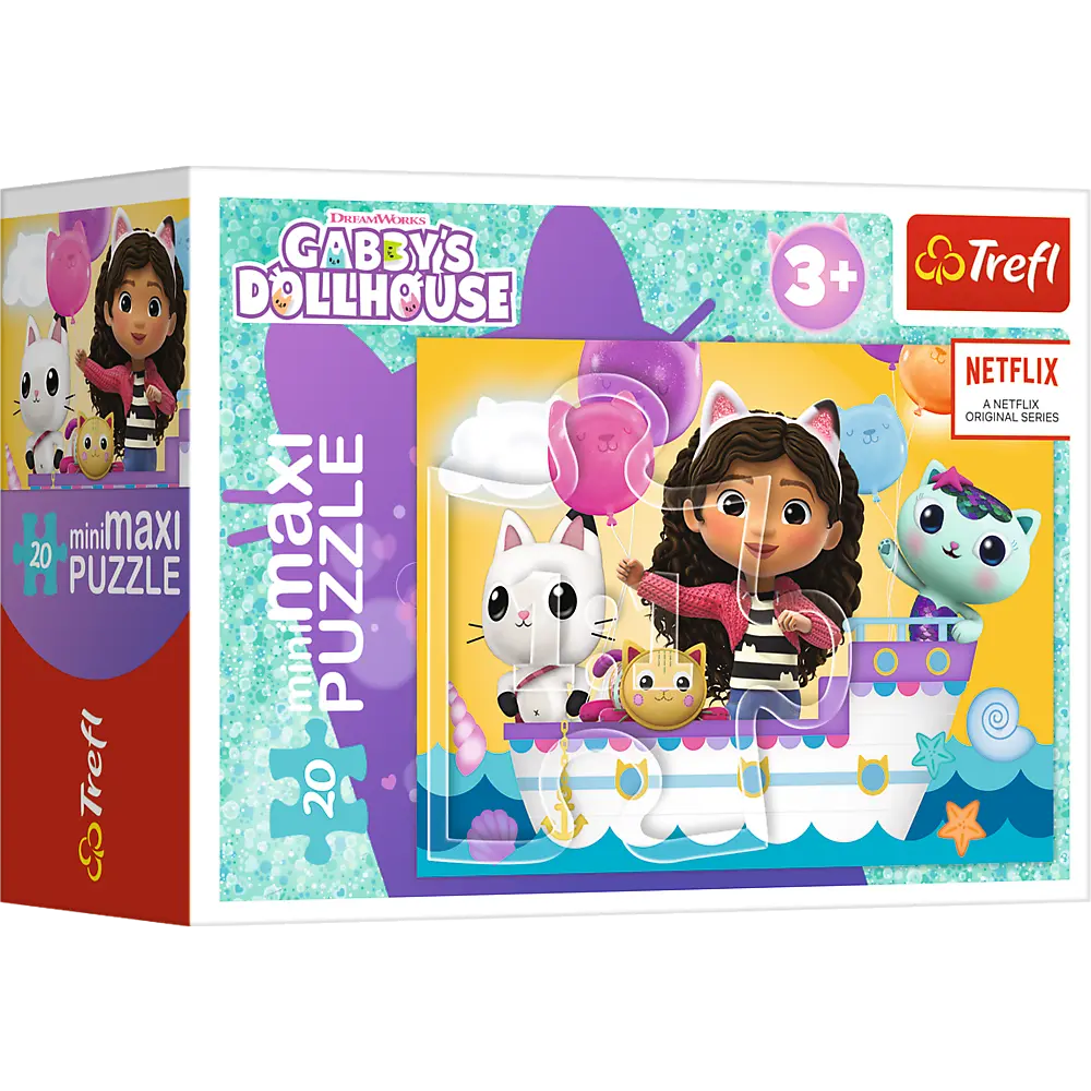 Puzzle minimaxi 20 elementów kolorowy dzień gabby