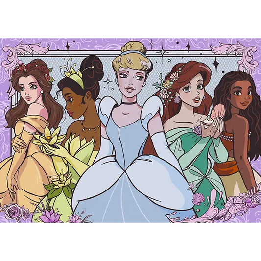 Puzzle Glitter 100 el. Disney, Brokatowe marzenia