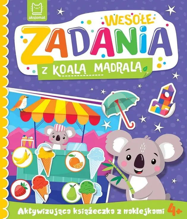 Wesołe zadania z koalą mądralą aktywizująca książeczka z naklejkami