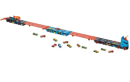 Hot Wheels City Mega długi transporter 2w1 + autka