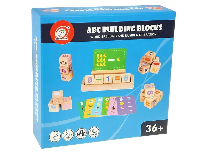 Zestaw klocków 3x3x3cm i kart edukacyjnych