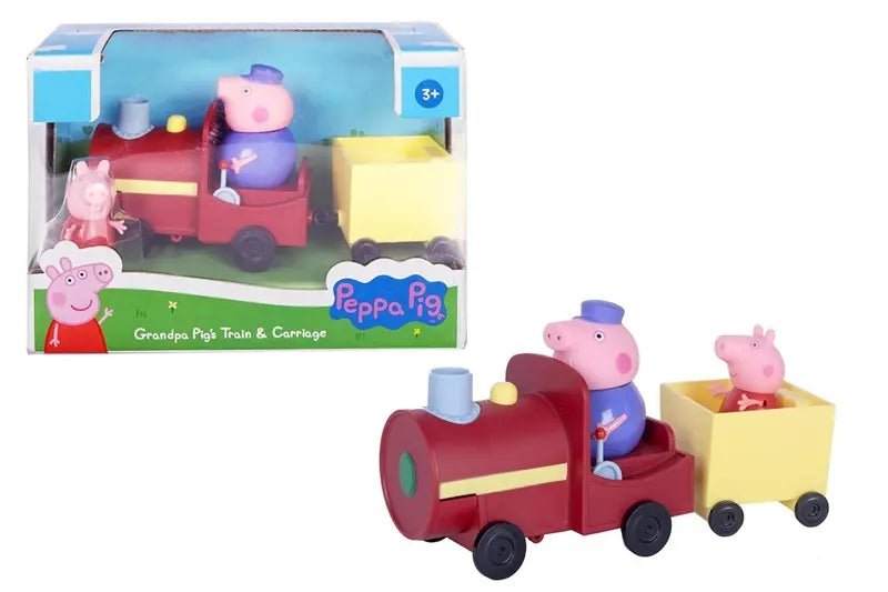 Świnka Peppa pociąg dziadka + 2 figurki