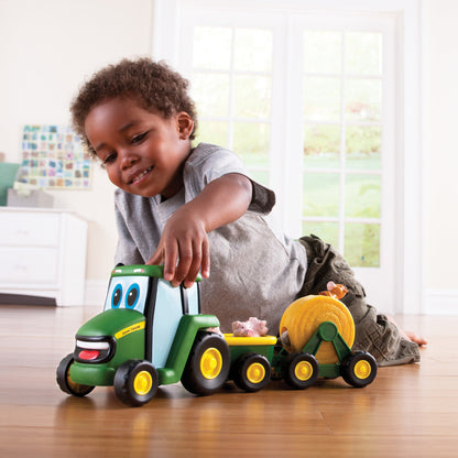 TOMY John Deere grający traktor + przyczepy 35089