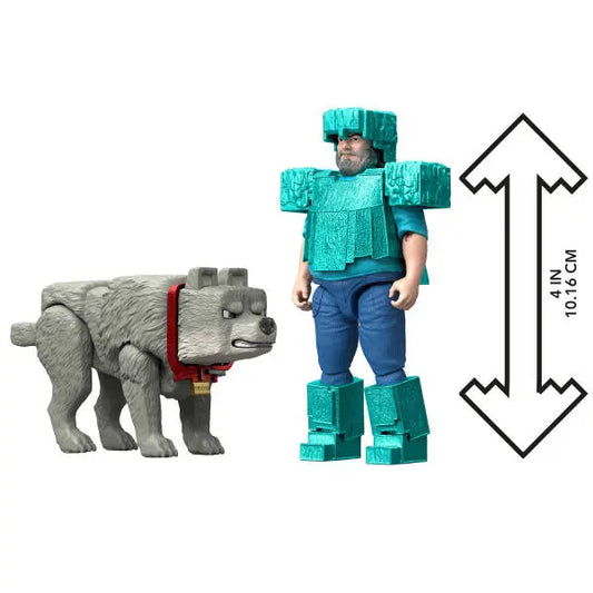 Minecraft Steve i wilk 2pak figurek