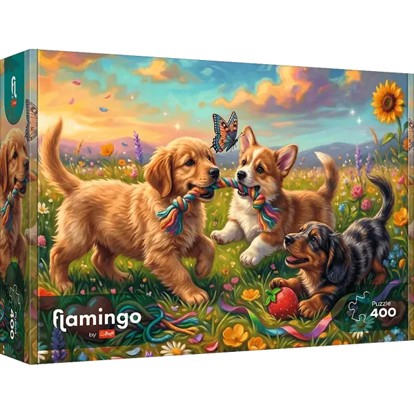 Puzzle 400 el. Flamingo by Trefl, Szczenięce figle