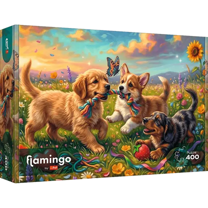 Puzzle 400 el. Flamingo by Trefl, Szczenięce figle
