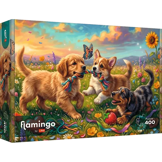 Puzzle 400 el. Flamingo by Trefl, Szczenięce figle