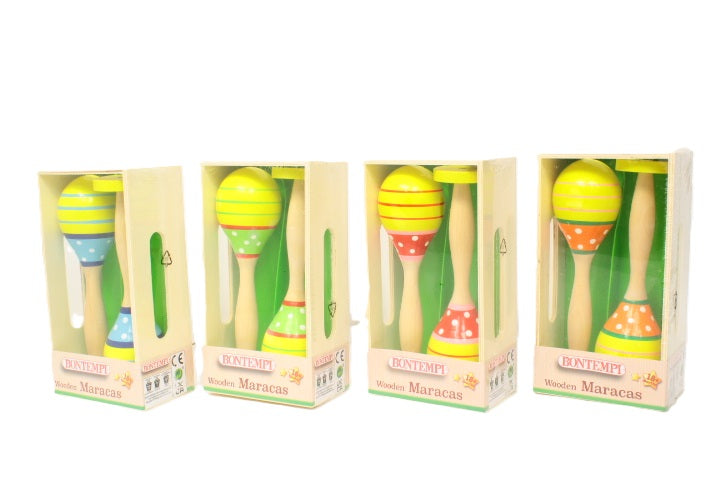 Bontempi 2 grzechotki drewniane kolorowe 041-562010