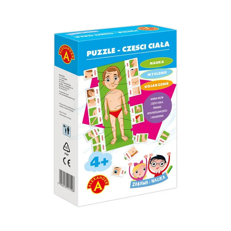 Puzzle części ciała zabawa i nauka