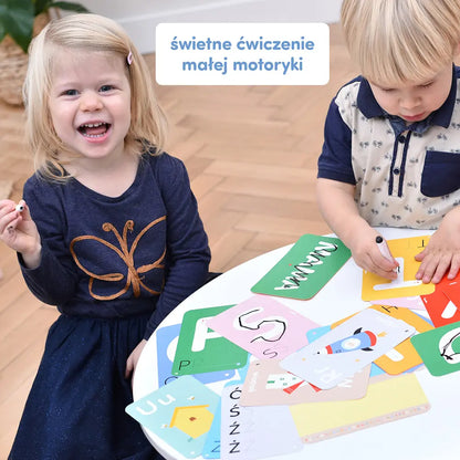 CzuCzu Poznaję litery Zabawy edukacyjne z pisakiem zmazywakiem 3+