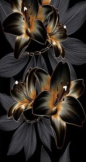 Diamentowa mozaika Lilie czarne 30x40