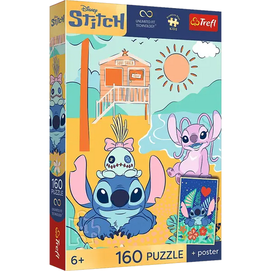 PUZZLE 160 PremPlus Kids Stitch na fali 15436