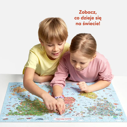 Puzzle odkrywcy mapa świata 7+
