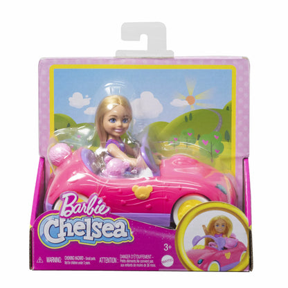 Barbie chelsea i misiowy pojazd zestaw