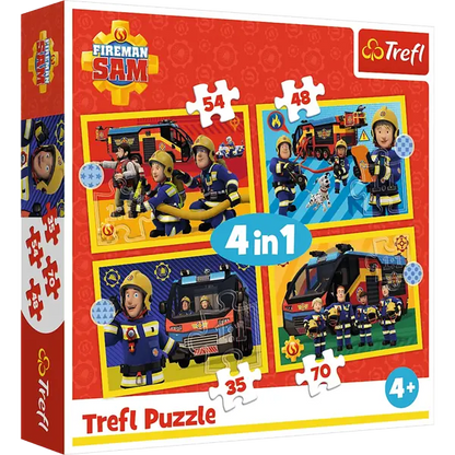 Puzzle 4 w 1 Strażak Sam - Strażak na sygnale