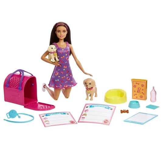 Barbie adopcja piesków + lalka zestaw