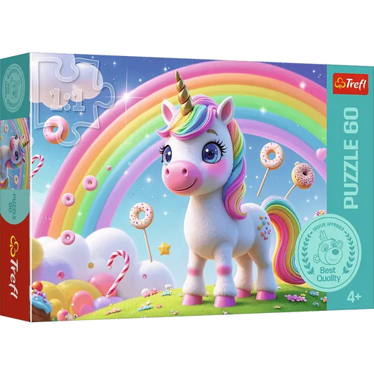 Puzzle 60 elementów cukierkowy świat