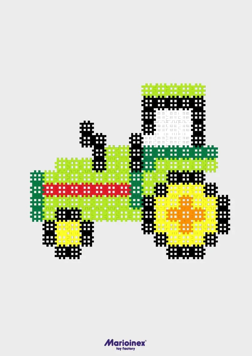 Klocki micro waffle150 elementów Traktor