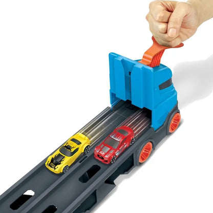 Hot Wheels City Mega długi transporter 2w1 + autka