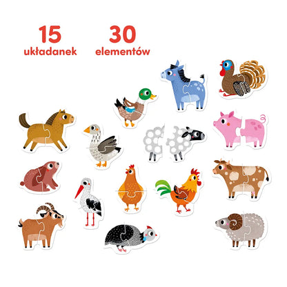CzuCzu Puzzle do pary Zwierzątka na wsi 18 mies.+