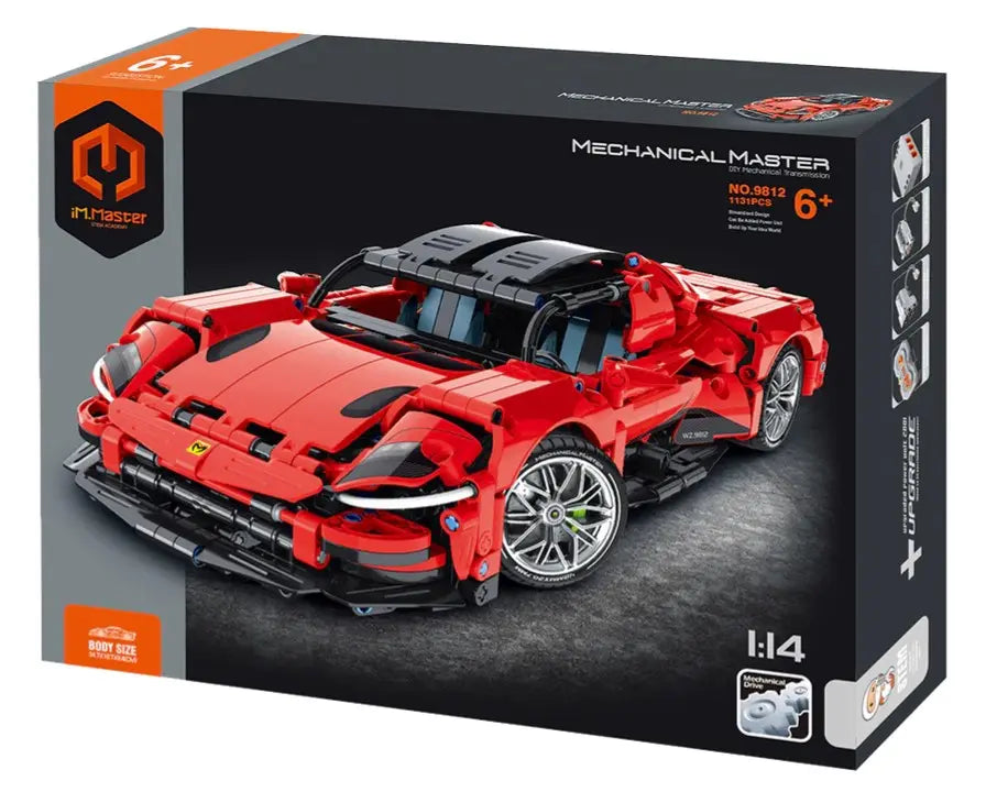 Immaster klocki model 1:14 auto czerwone 1131 elementów