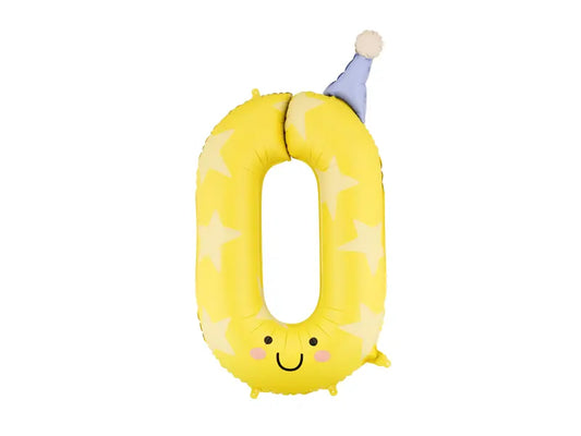 Balon foliowy Cyfra 0, 86cm żółty