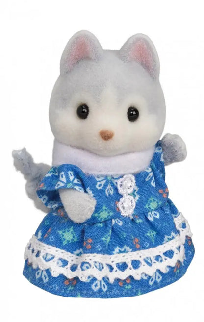 Sylvanian pieski husky na rowerze