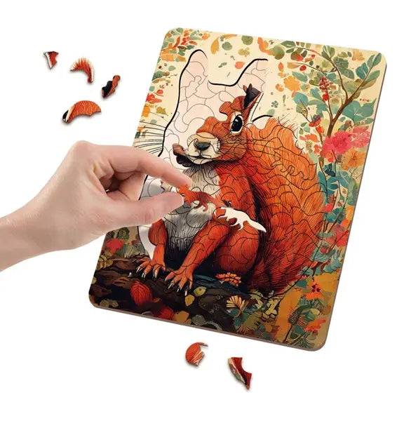 Drewniane puzzle - Wiewiórka 128el.