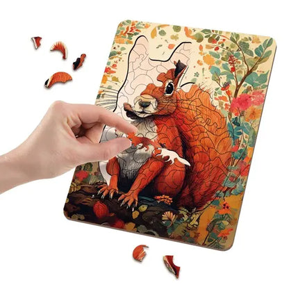 Drewniane puzzle - Wiewiórka 128el.