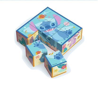 Drewniane klocki puzzle, Lilo i Stitch