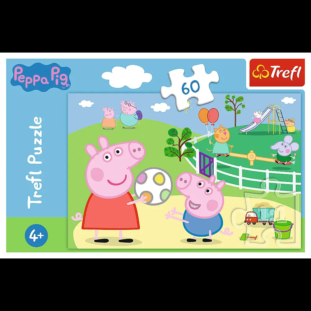 Puzzle 60 zabawy w gronie przyjaciół świnka peppa