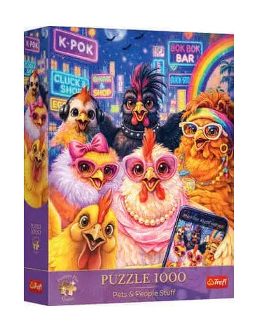 Puzzle Premium Plus Quality Pets and People Stuff 1000 el. Selfie z kurami