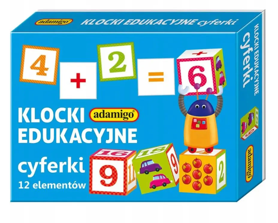Klocki 12-elementowe cyferki 0
