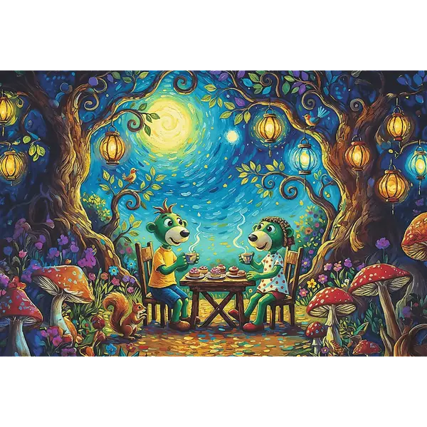 Puzzle Rodzina Treflików, Inspired By Art 100 el. Spotkanie w kawiarni