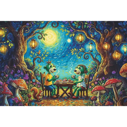 Puzzle Rodzina Treflików, Inspired By Art 100 el. Spotkanie w kawiarni
