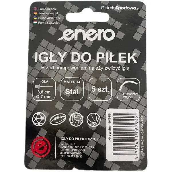 Igły 5 szt. + wężyk do pompowania piłek