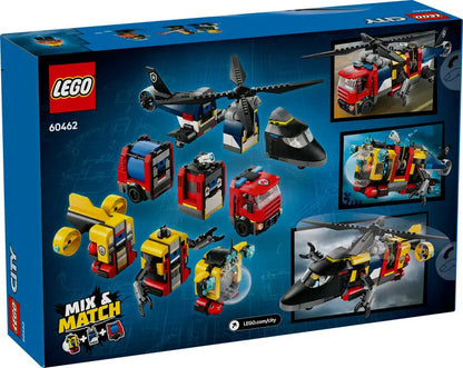 Lego City Zestaw z helikopterem, wozem strażackim i łodzią podwodną