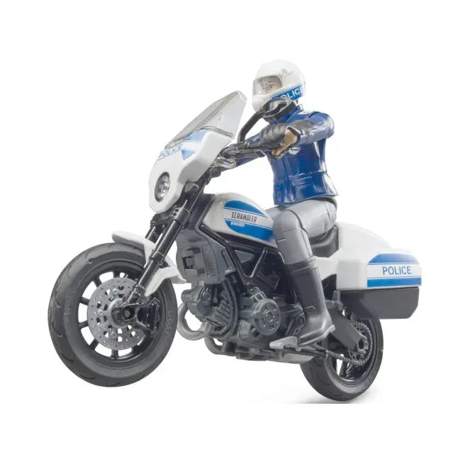 Policjant na motocyklu Scrambler Ducati