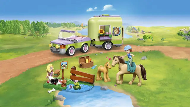 Lego Friends - Przyczepa z koniem i źrebaczkiem