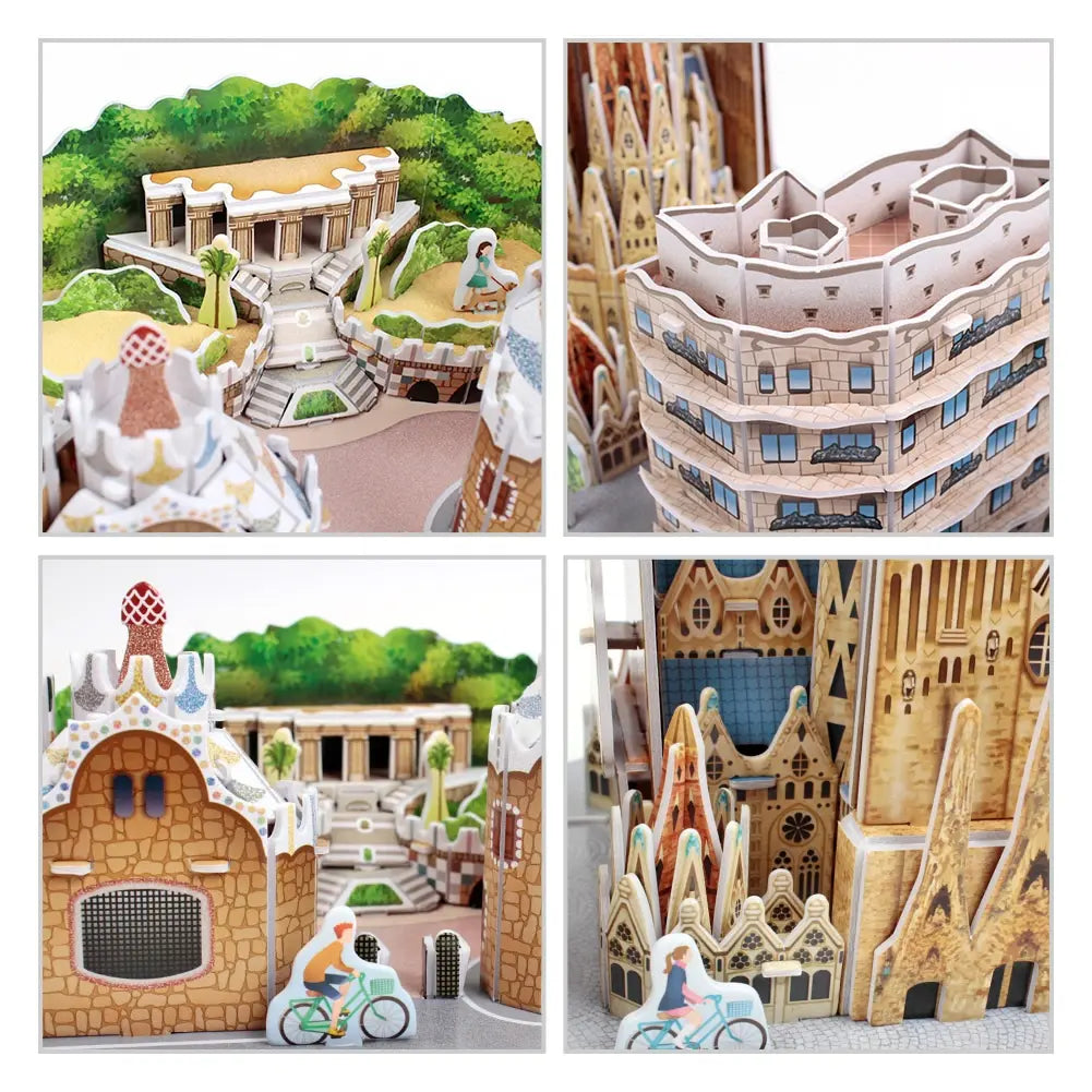 Cubic fun puzzle 3d city line barcelona