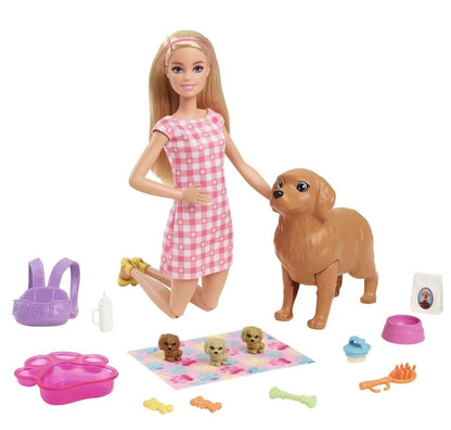 Barbie Narodziny piesków zestaw+lalka HCK75 /4