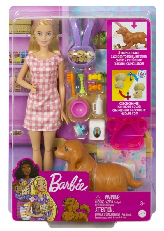 Barbie Narodziny piesków zestaw+lalka HCK75 /4