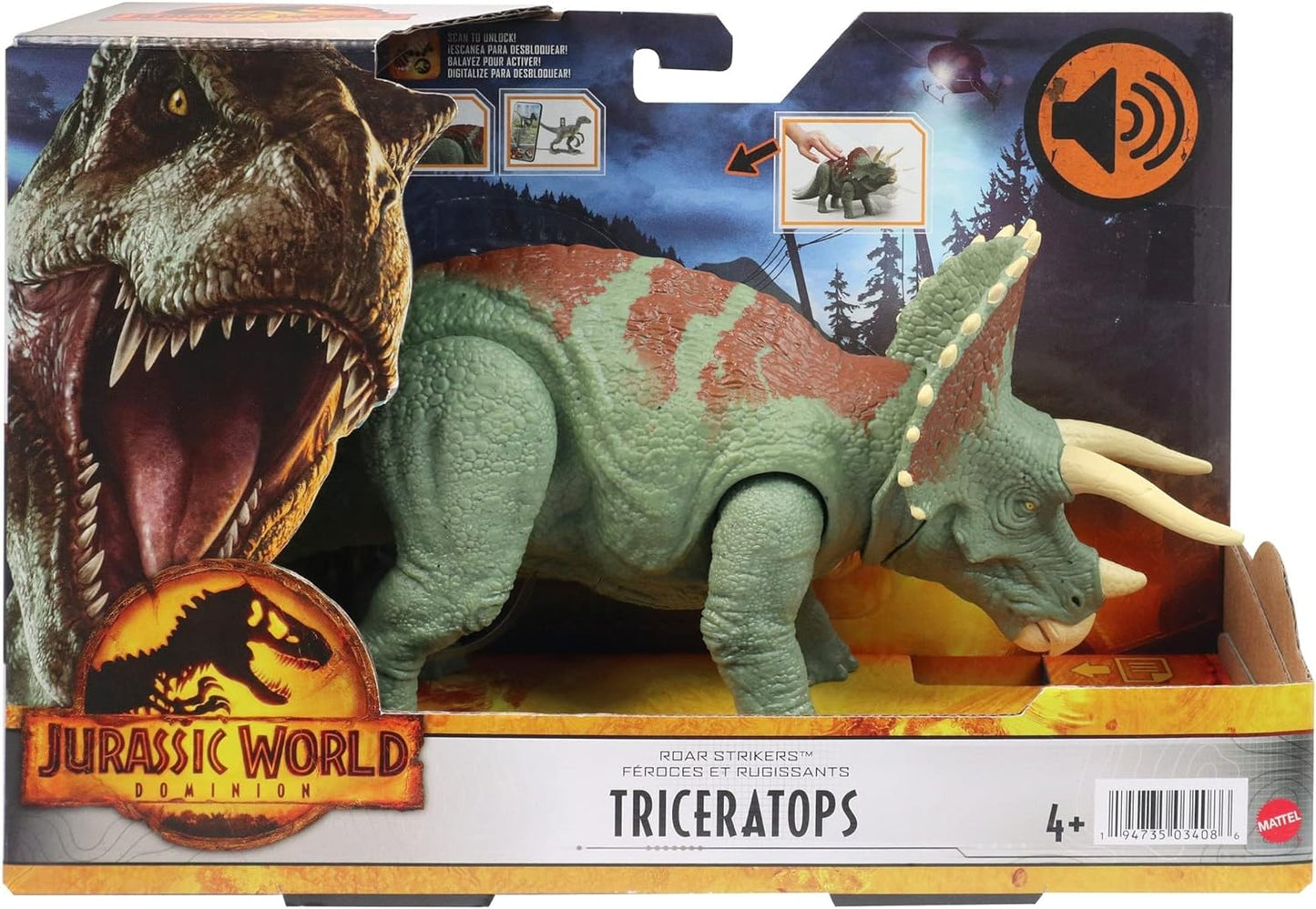 JURASSIC WORLD Triceratops Dziki ryk HDX34