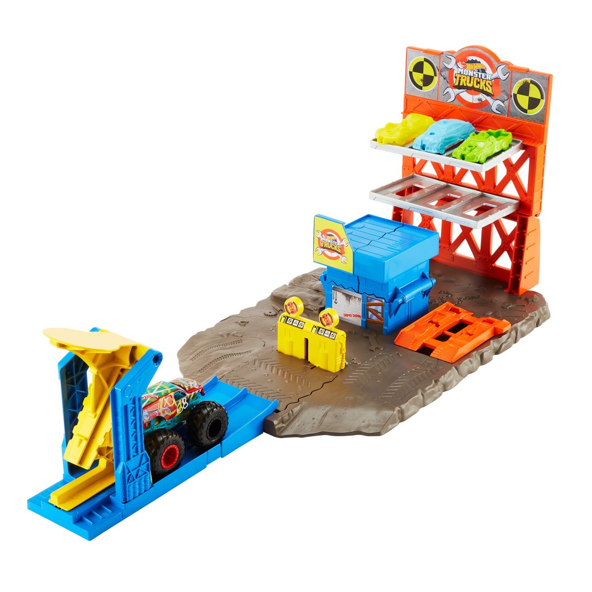Hot wheels monster trucks demolka na stacji zestaw