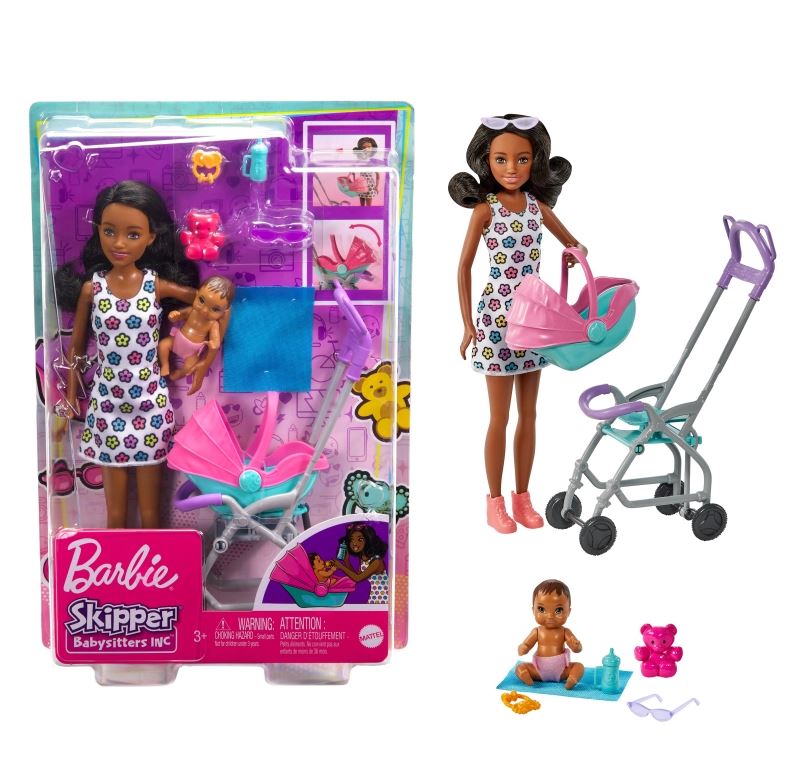 Barbie Skipper lalka+bobasek+spacerówka HHB68 /3