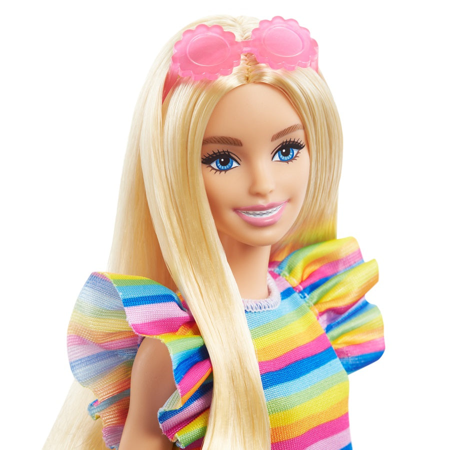 Barbie lalka Fashionistas sukienka w paski HJR96/6