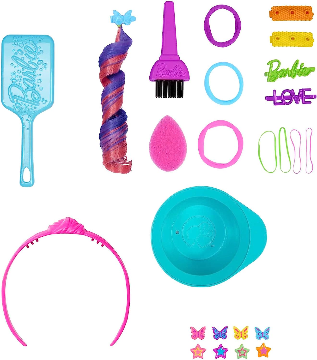 Barbie głowa do styliz.neon brązowe włosy HMD80